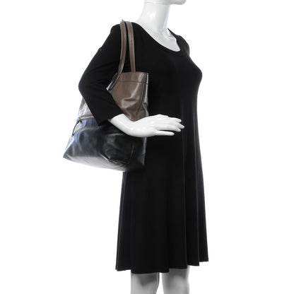 Miu Miu Vitello Soft Calf Shopping Tote Grey Black 2 of 13