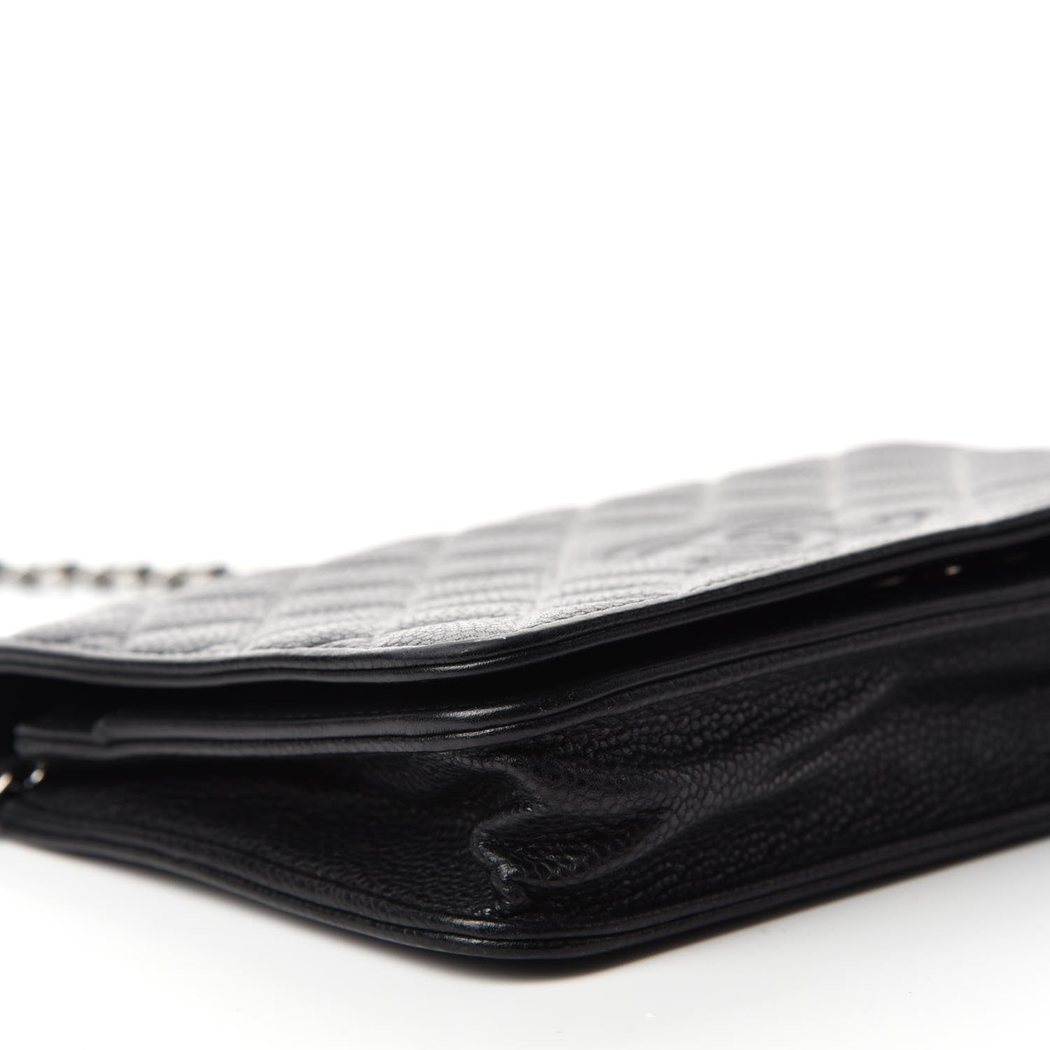 Chanel Caviar Quilted Diamond CC Wallet On Chain WOC Black 6 of 13