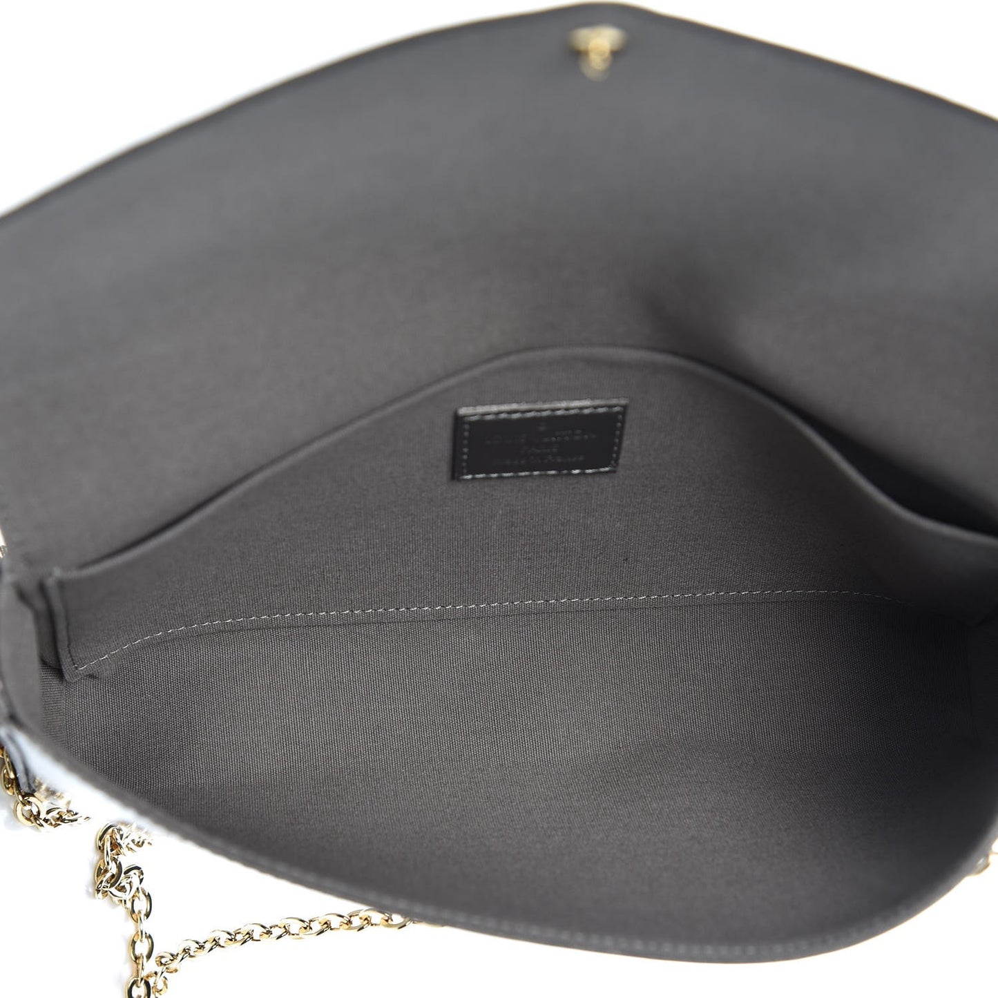 Vernis Felicie Pochette Chain Wallet Gris Metal