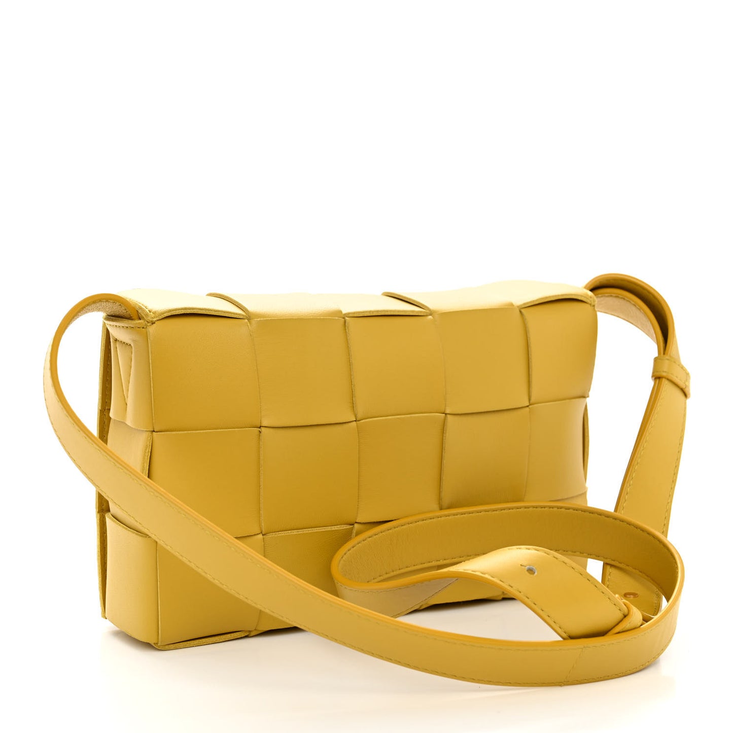 Lambskin Maxi Intrecciato Cassette Crossbody Bag Buttercup