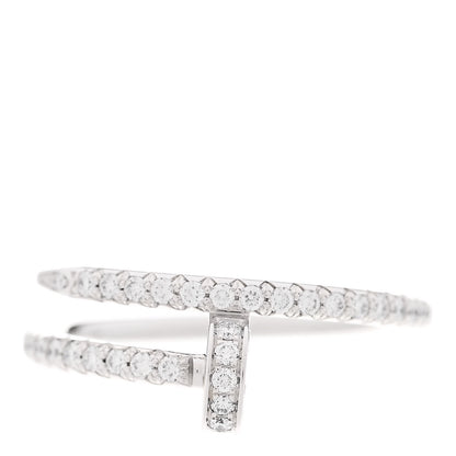 Cartier 18K White Gold Diamond Juste Un Clou Paved Ring 53 6.25 1 of 5