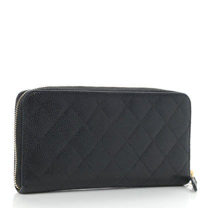 Chanel Caviar Quilted Large Gusset Zip Around Wallet Black 3 of 10
