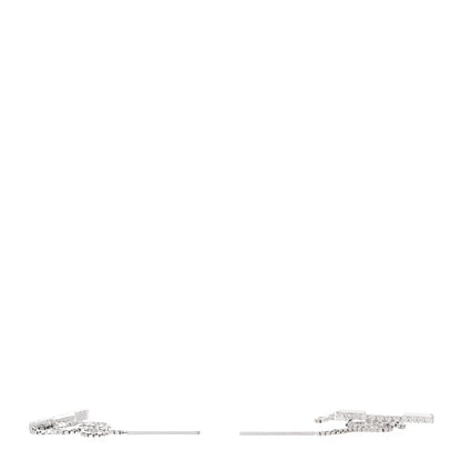 Gucci 18K White Gold Diamond Link to Love Chain Earrings 3 of 6