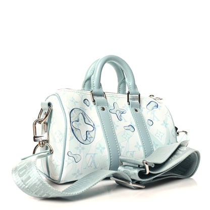 Louis Vuitton Monogram Aquagarden Keepall Bandouliere 25 Crystal Blue 3 of 11