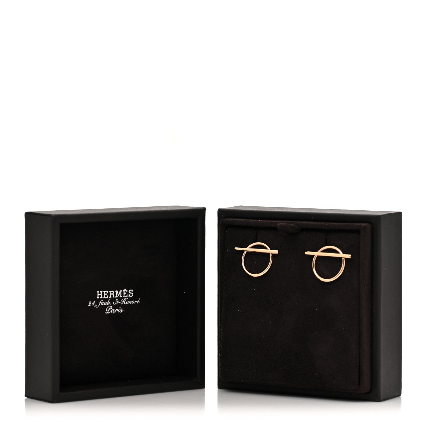 Hermes 18K Rose Gold MM Echappee Earrings 10 of 10