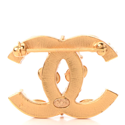 Chanel Gripoix Poured Glass CC Brooch Gold 3 of 5