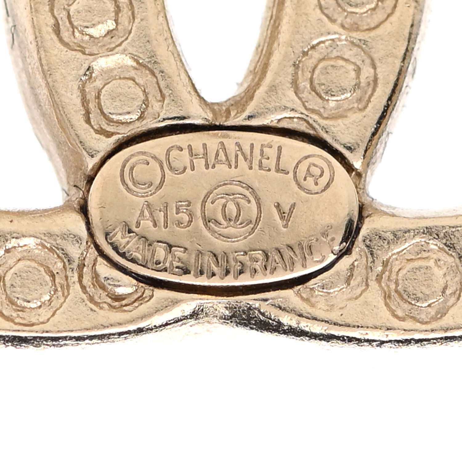 Chanel Crystal CC Earrings Gold 4 of 4