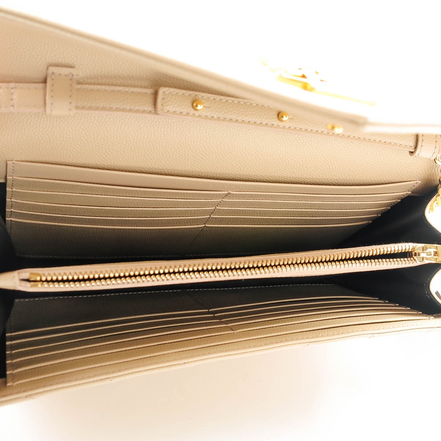 Grain De Poudre Matelasse Chevron Monogram Chain Wallet Nude Powder
