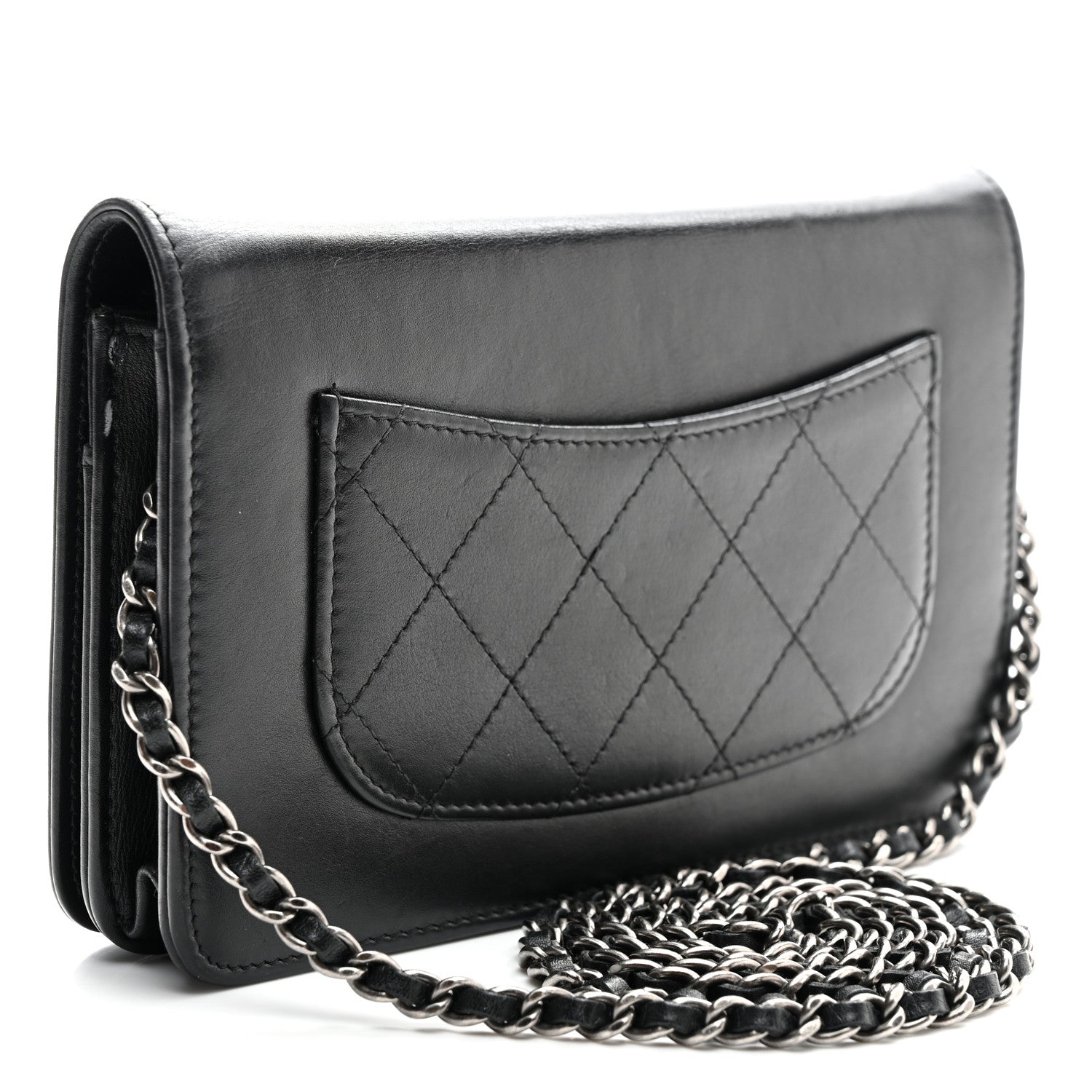 Chanel Calfskin Chain 20s Signe Wallet on Chain WOC Black 3 of 12