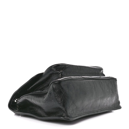 Saint Laurent Crinkled Calfskin Matelasse Monogram Medium Niki Chain Satchel Black 4 of 12