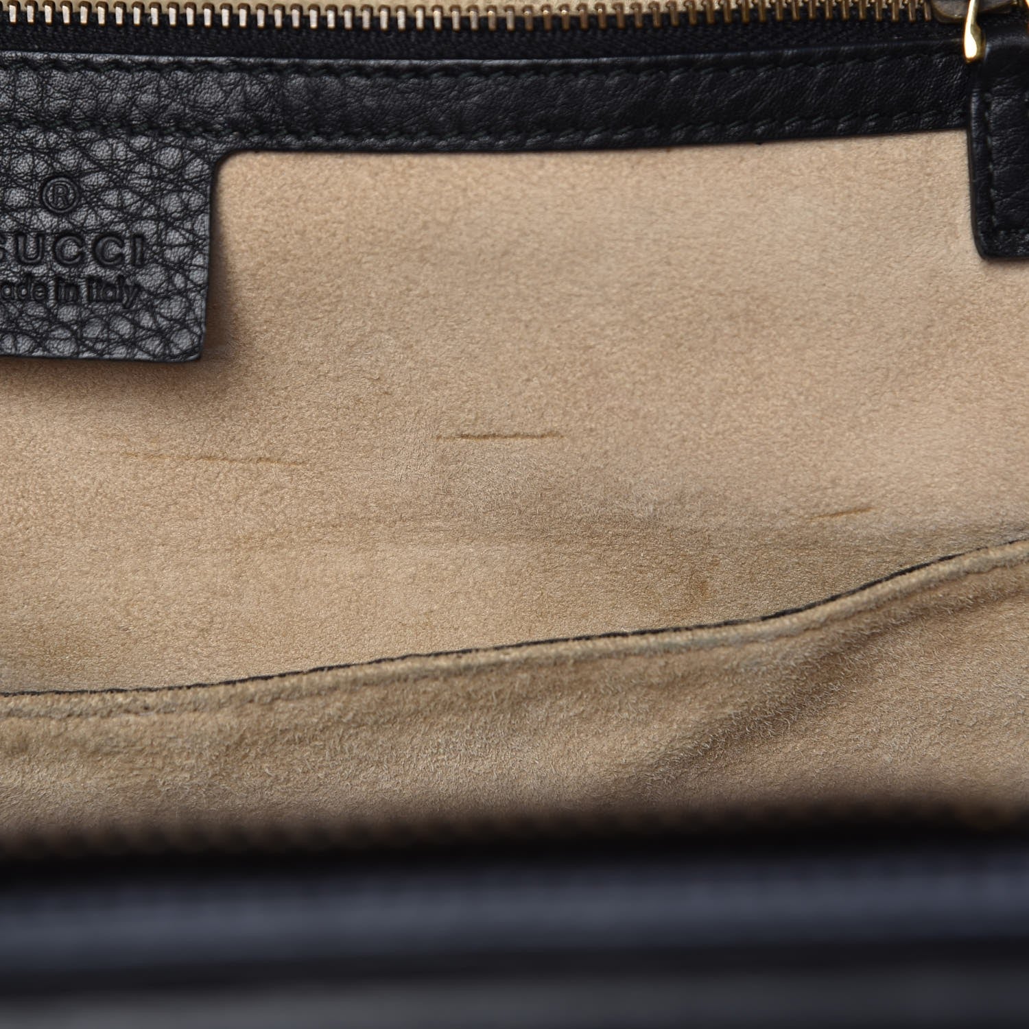 Gucci Pebbled Calfskin Medium 1973 Top Handle Satchel Black 10 of 12
