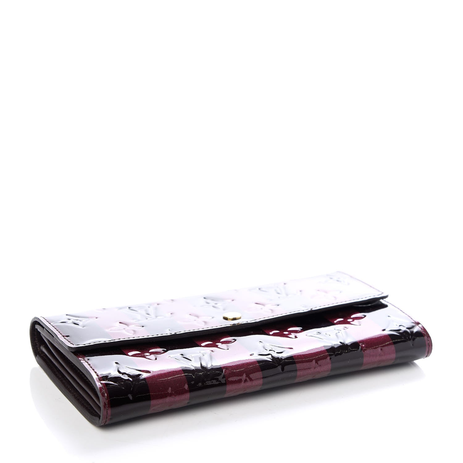 Louis Vuitton Vernis Rayures Sarah Wallet Amarante 4 of 7