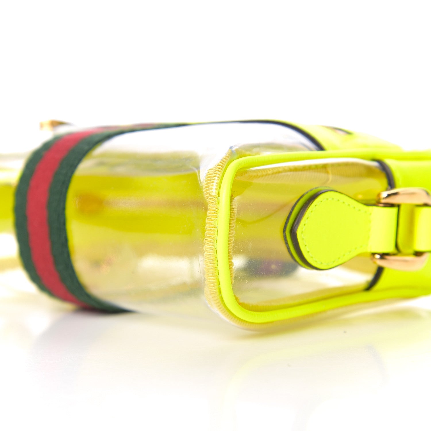 Gucci Vinyl Web Mini Ophidia Transparent Shoulder Bag Yellow Fluo 7 of 9