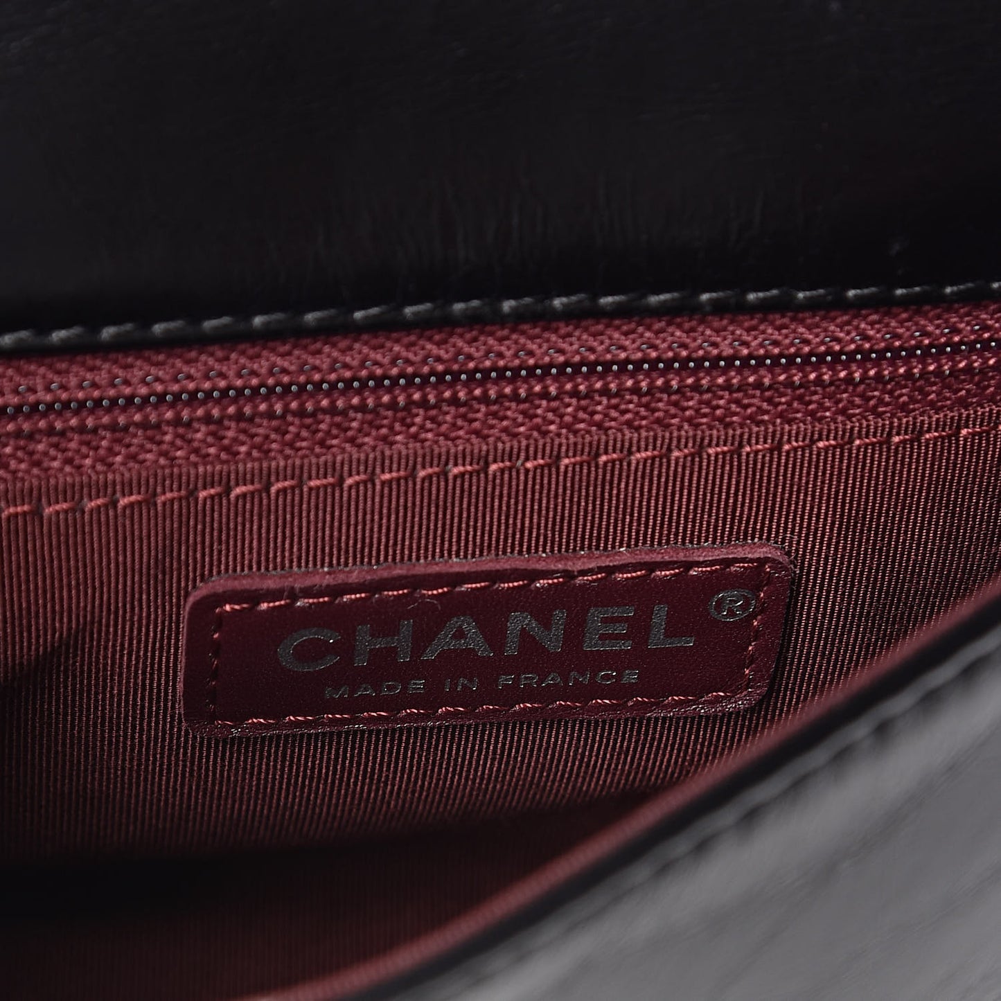 Aged Calfskin Quilted Double Sided Flap Black