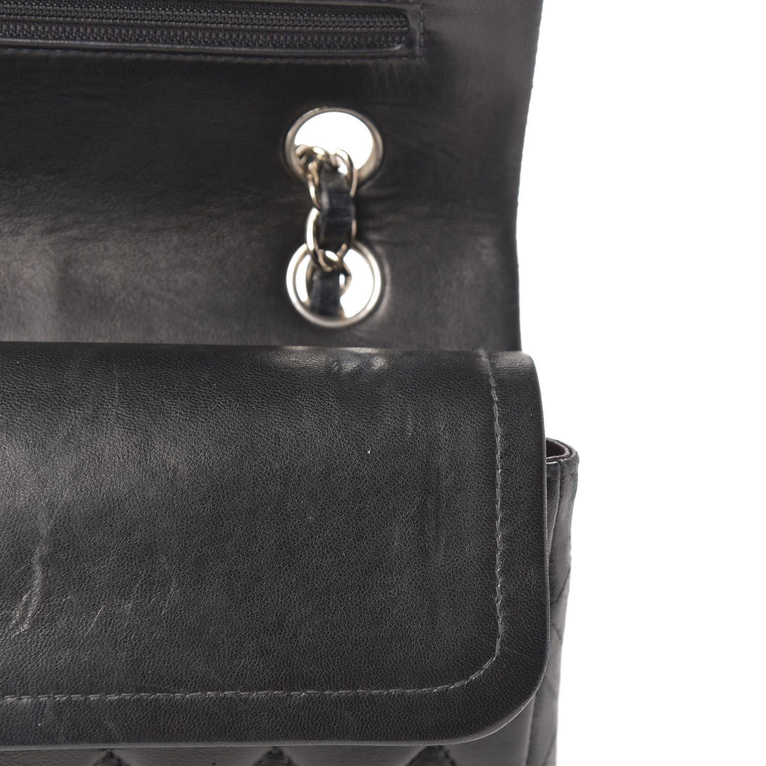Chanel Lambskin Quilted Medium Double Flap Black 9 of 12