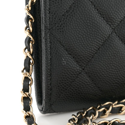 Chanel Caviar Quilted Flap Card Holder On Chain Black 11 of 11