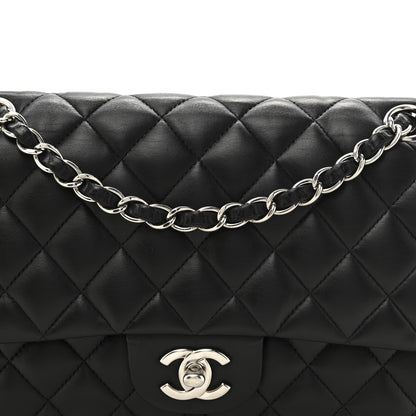 Chanel Lambskin Quilted Medium Double Flap Black 8 of 18