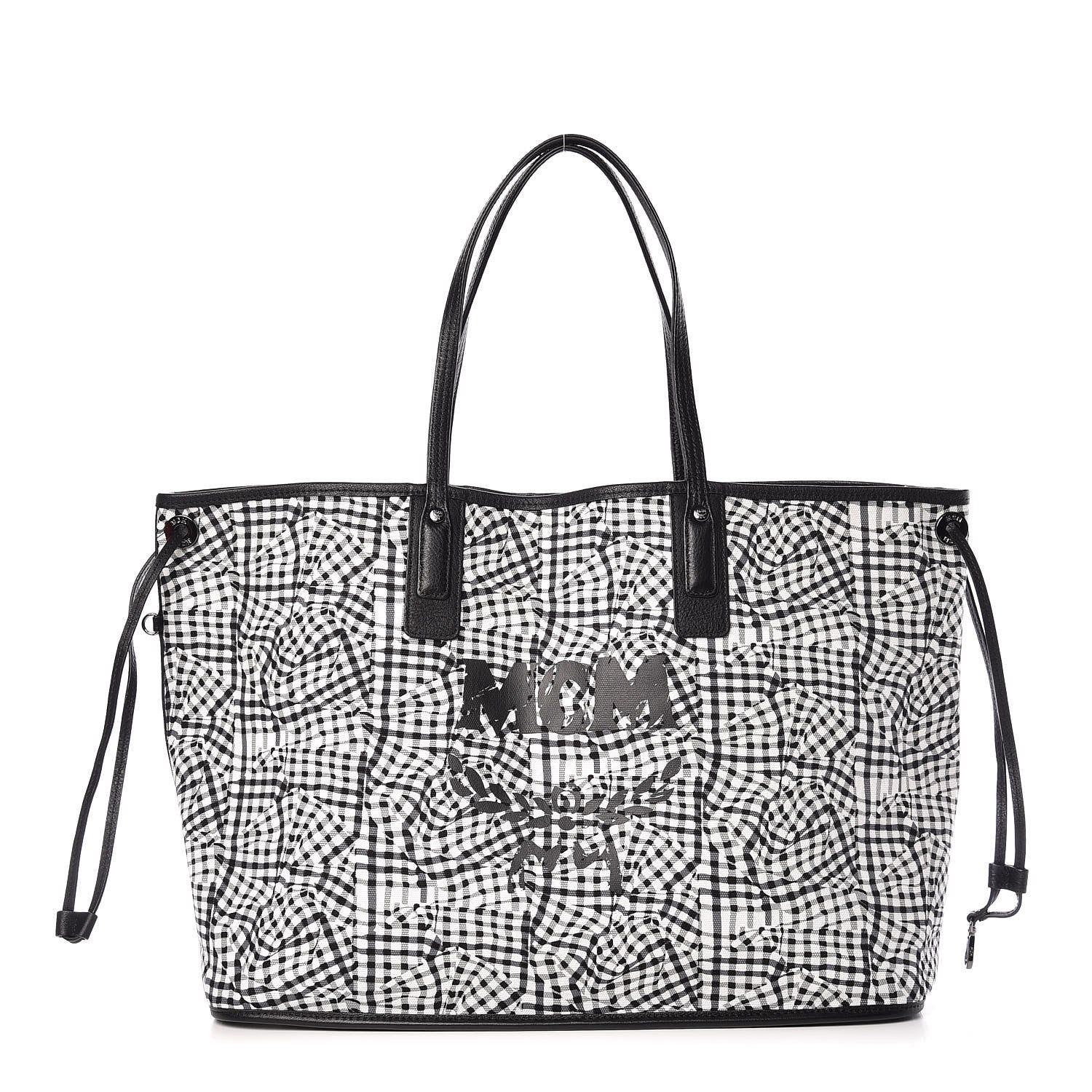MCM Visetos Large Liz Reversible Shopper Tote Black 3 of 13
