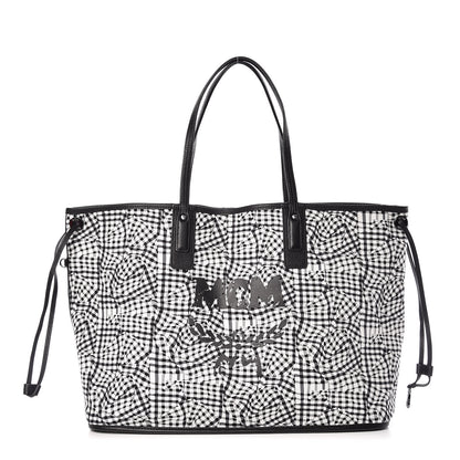 MCM Visetos Large Liz Reversible Shopper Tote Black 3 of 13