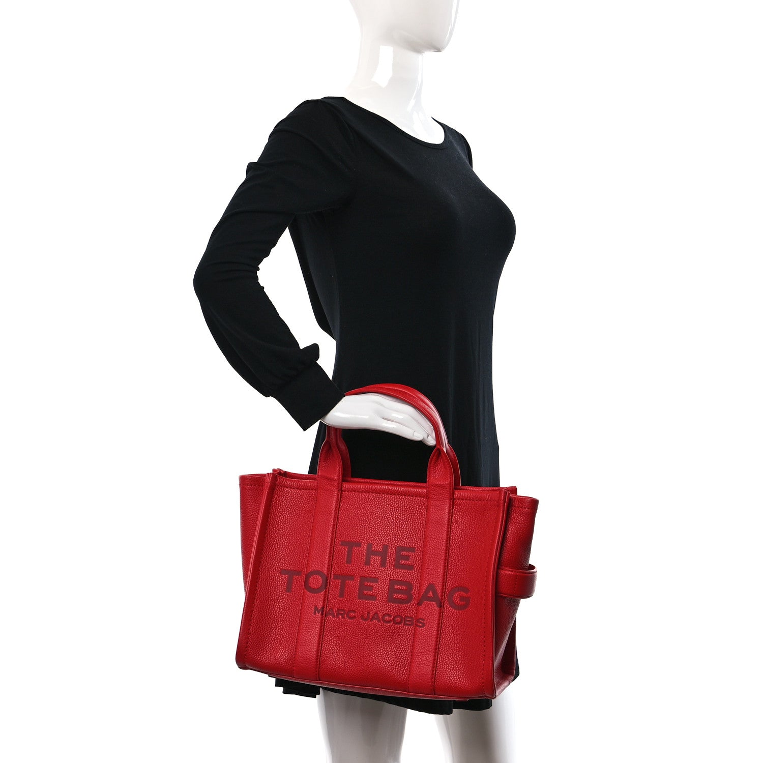 Marc Jacobs Grained Calfskin Medium The Tote Bag True Red 2 of 11