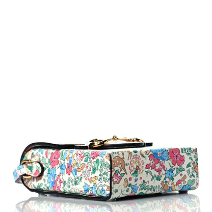 Gucci X LIBERTY OF LONDON Textured Calfskin Floral Fawn Print Mini Horsebit 1955 Crossbody Bag Multicolor Ivory 4 of 10