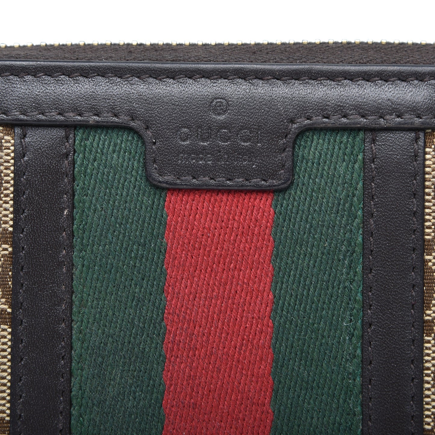 Monogram Web Rania Zip Around Wallet Dark Brown