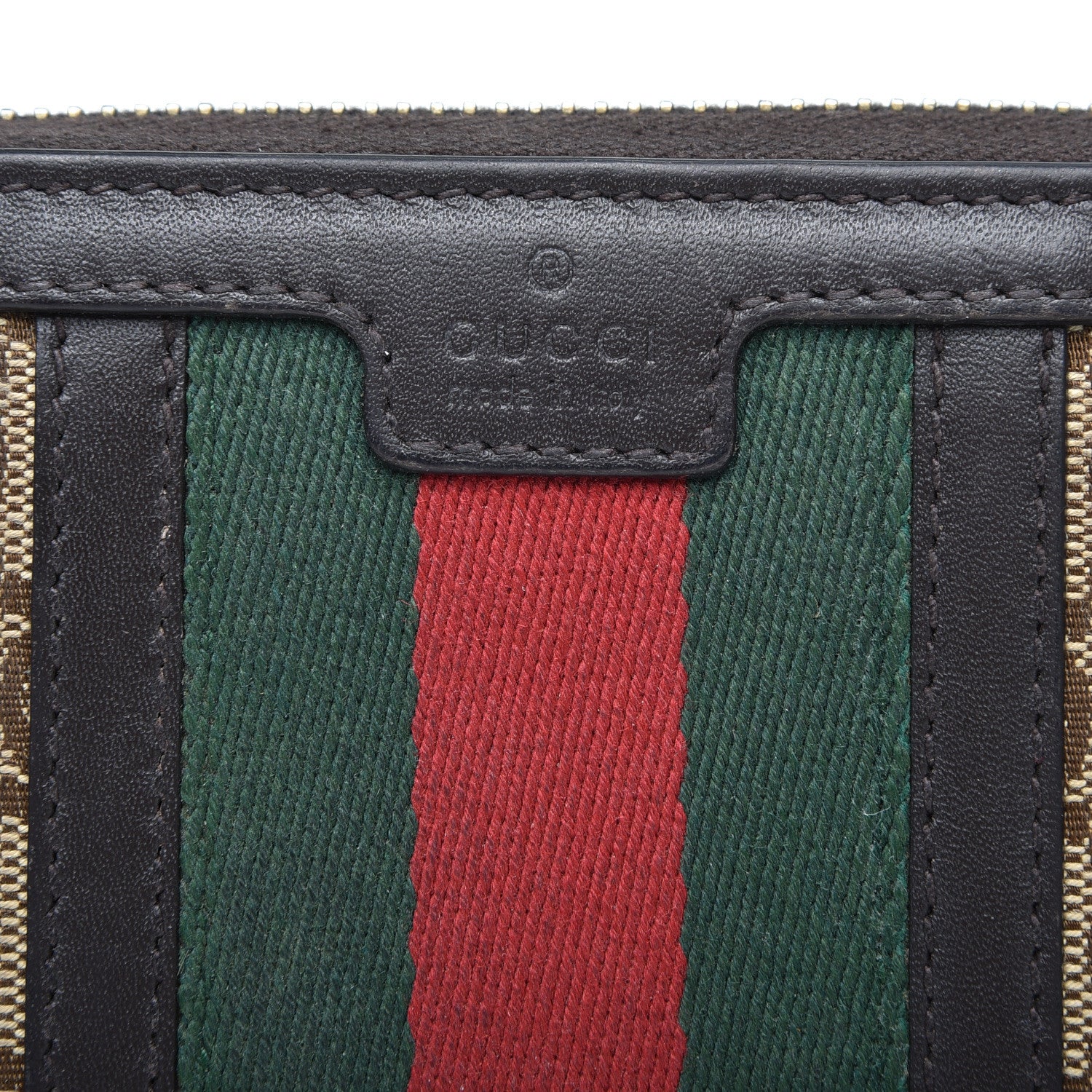 Gucci Monogram Web Rania Zip Around Wallet Dark Brown 7 of 8
