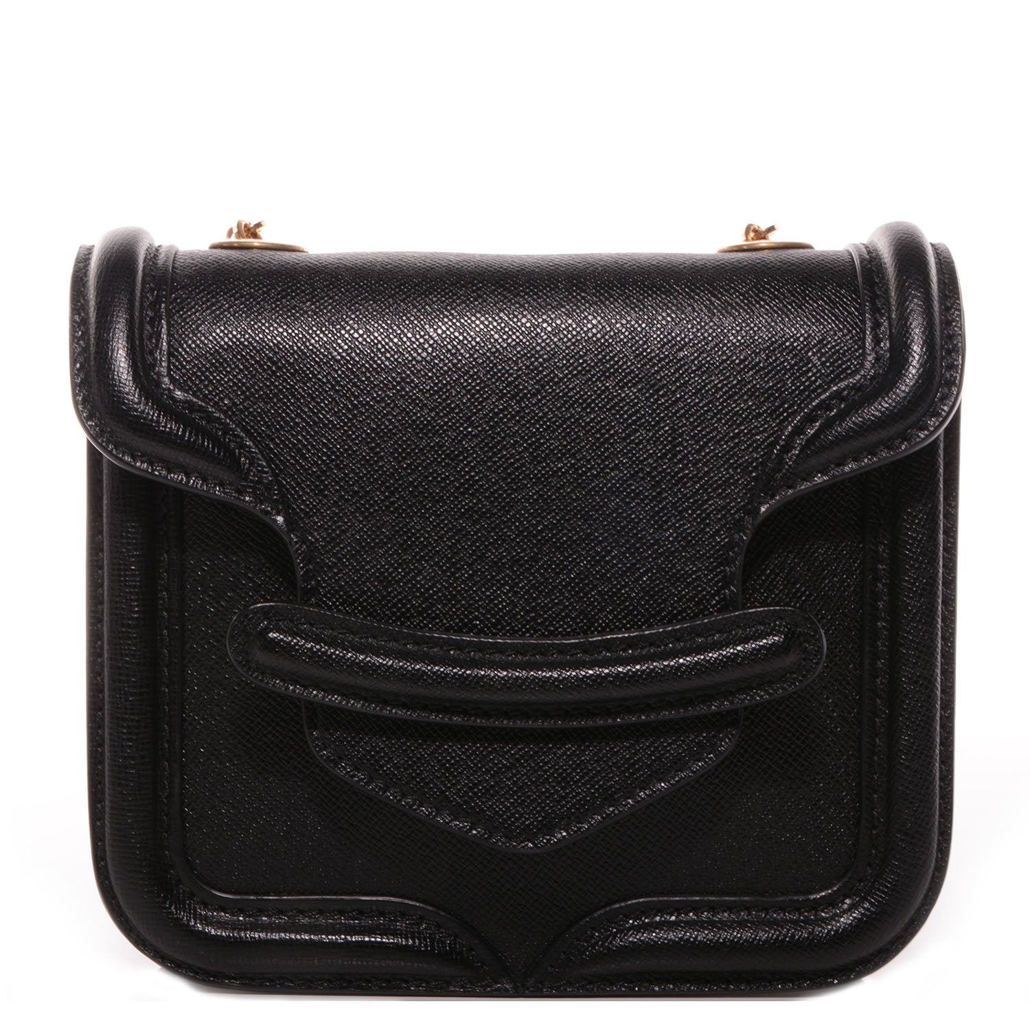 Alexander McQueen Grain Calfskin Mini Heroine Satchel Black 1 of 10