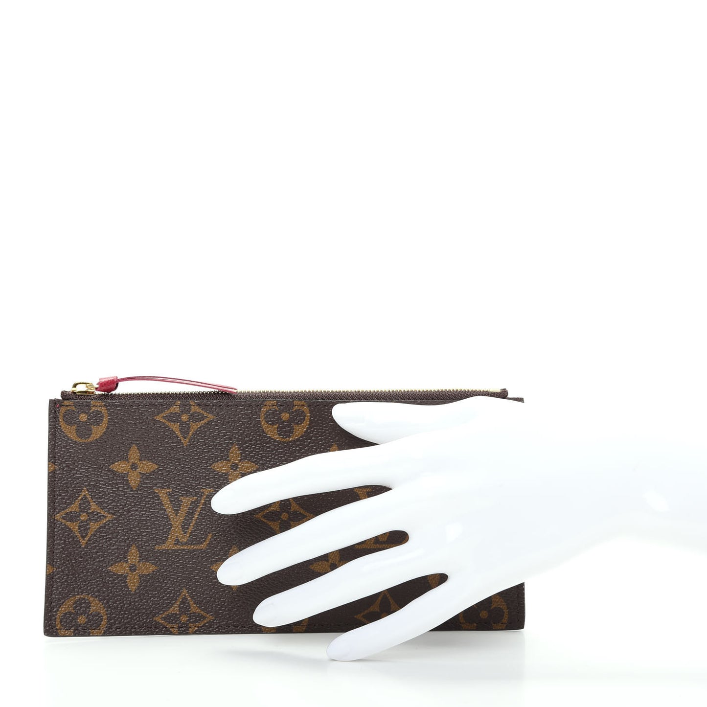 Monogram Felicie Chain Wallet Zippered Insert Fuchsia