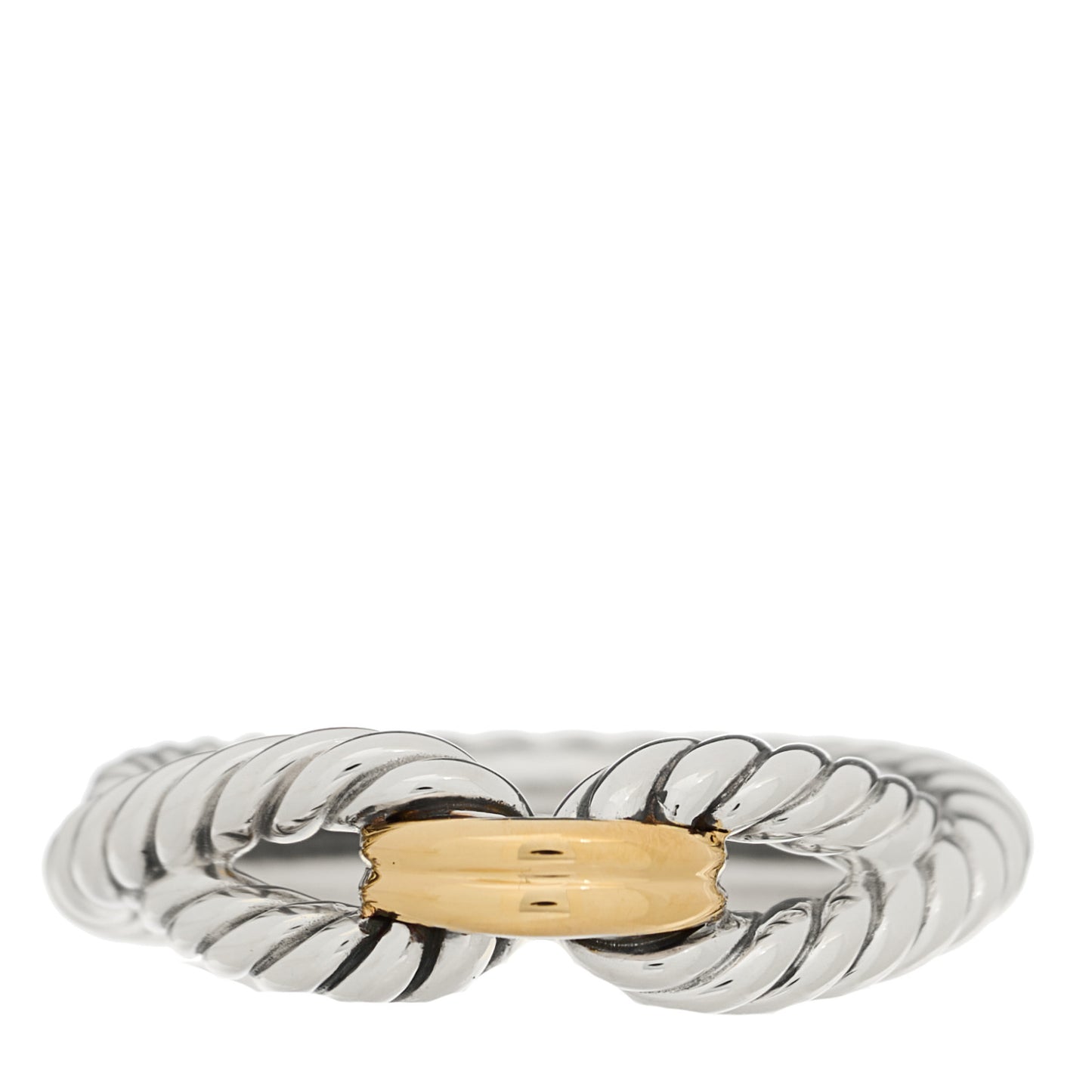 Sterling Silver 18K Yellow Gold Cable Loop Ring 55 7.25