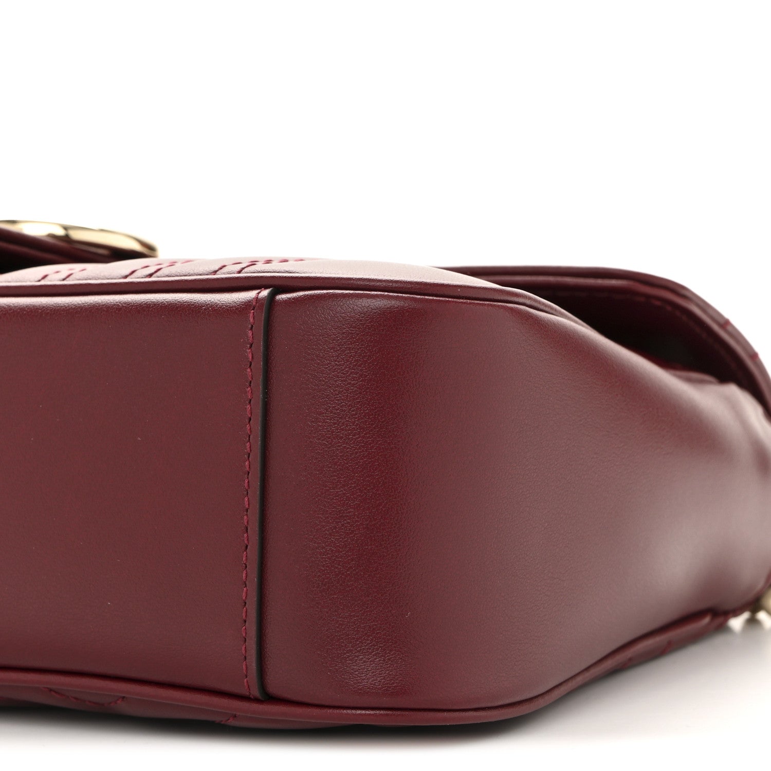Gucci Calfskin Matelasse Medium GG Marmont Shoulder Bag Rosso Ancora Red 10 of 11