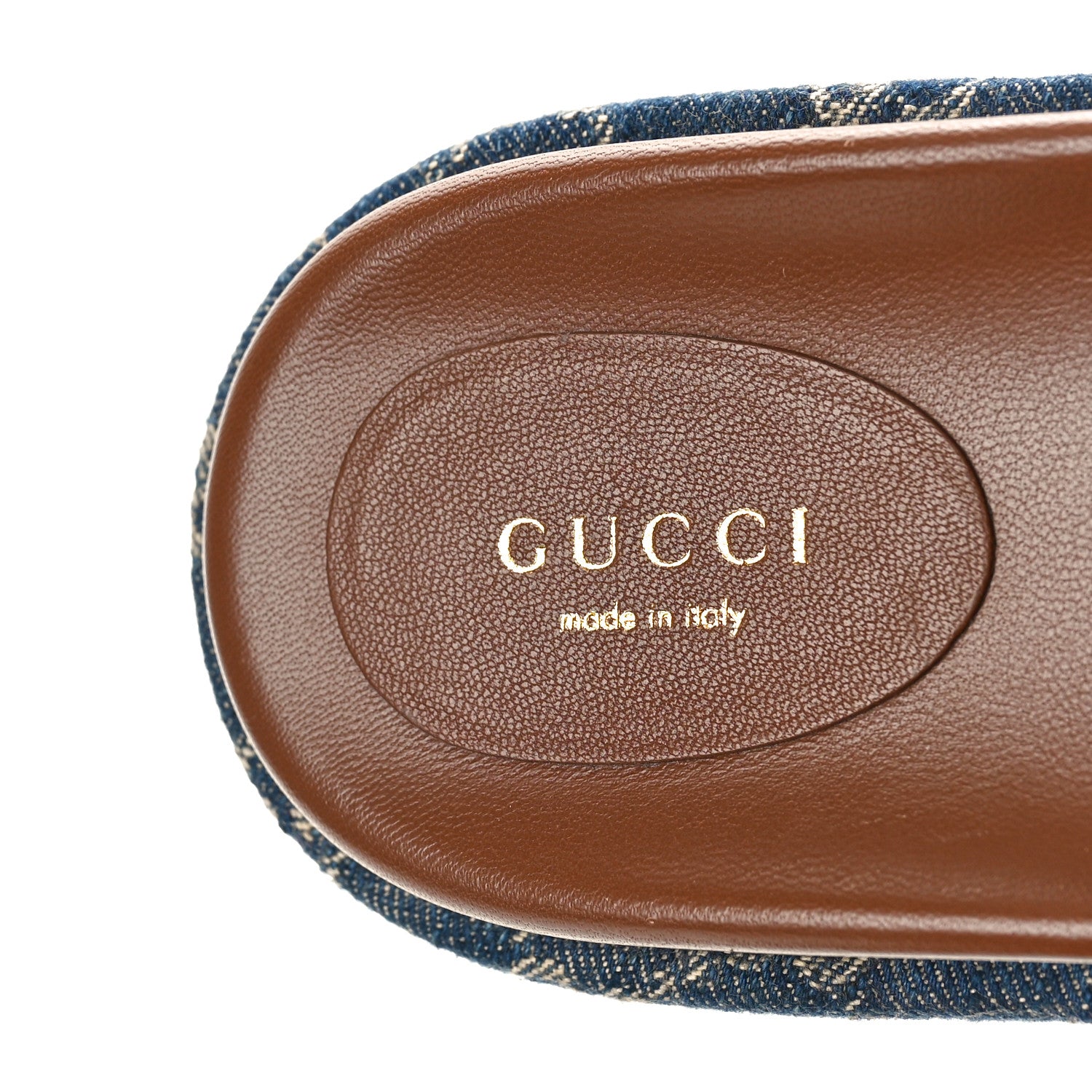 Gucci New Denim GG Monogram Angelina Platform 55mm Slide Sandals 39 Blue Tea 7 of 10