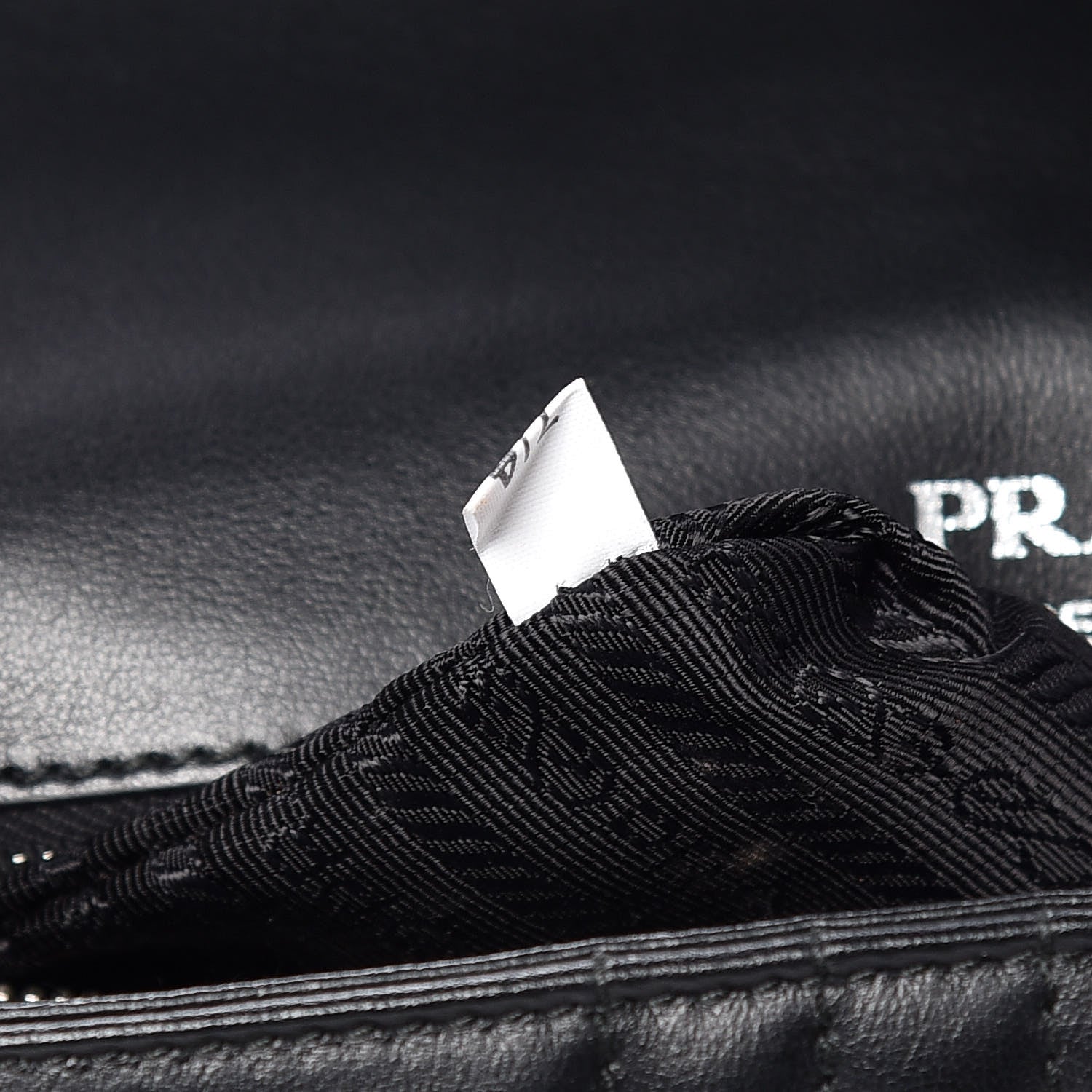 Prada Soft Calfskin Impunture Diagramme Large Chain Flap Shoulder Bag Black 7 of 9