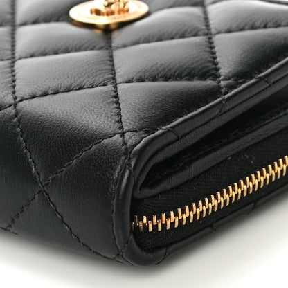 Versace Nappa Quilted Medusa Compact Zip Around Wallet Black 10 of 10