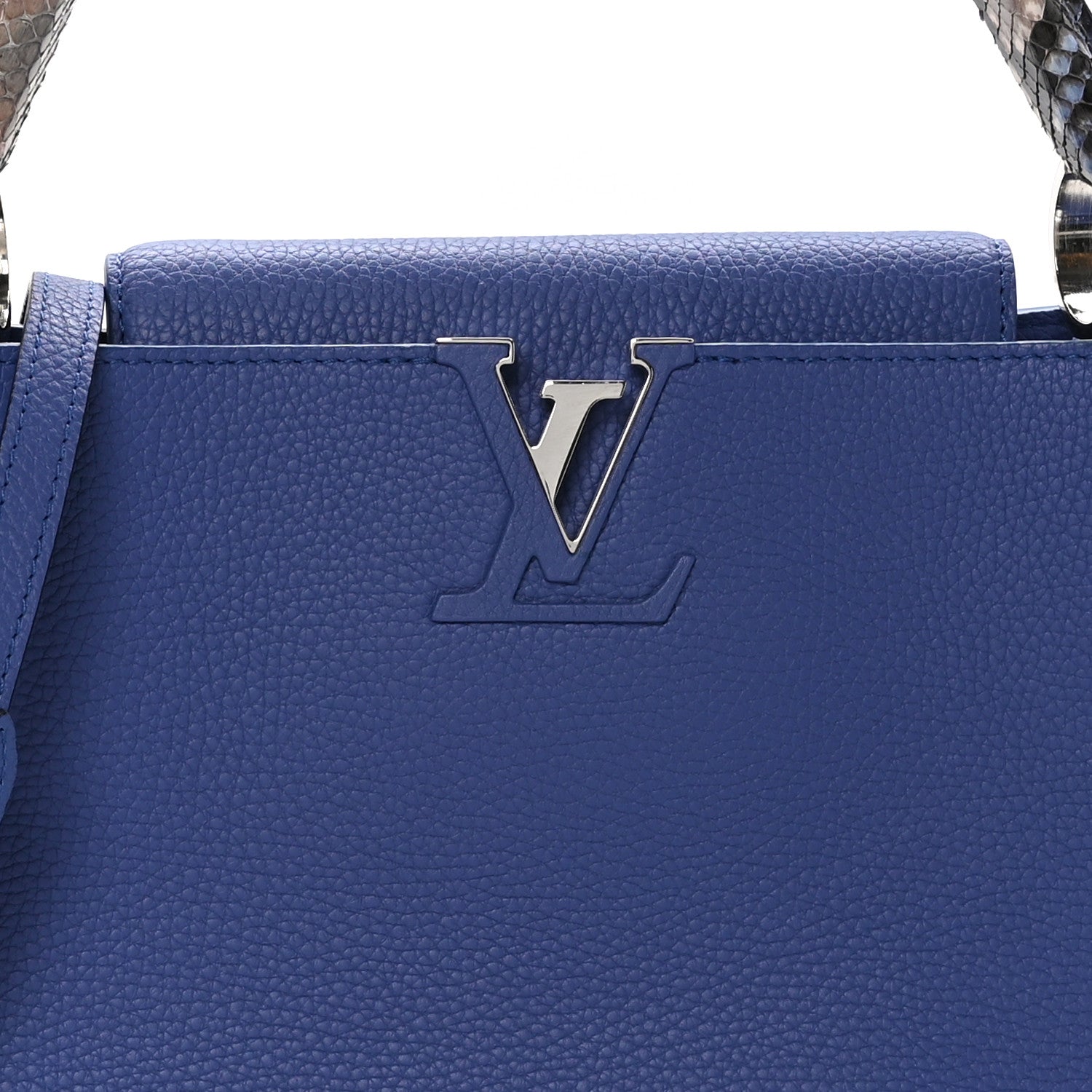 Louis Vuitton Taurillon Snakeskin Capucines MM Denim 8 of 11