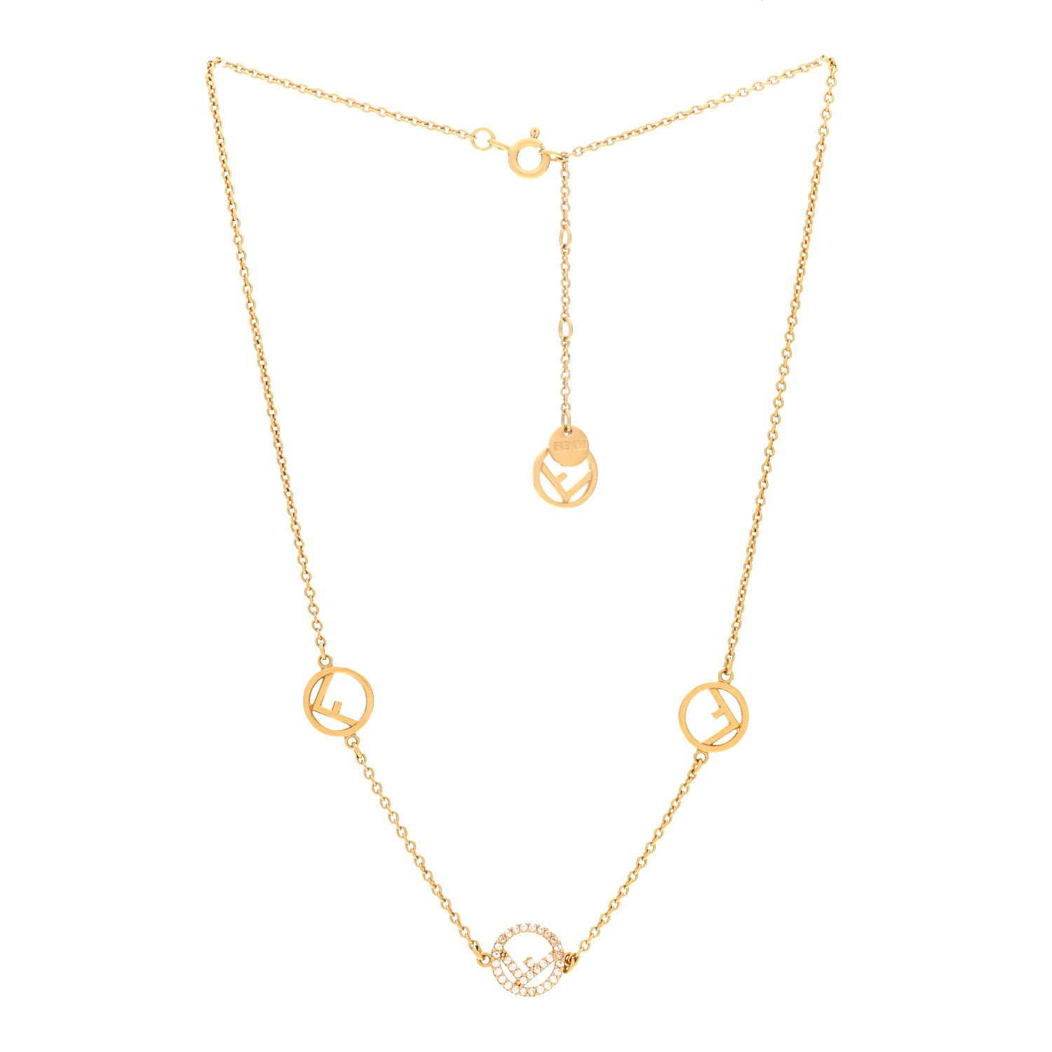 Fendi Metal Crystal F is Fendi Necklace Gold 3 of 5