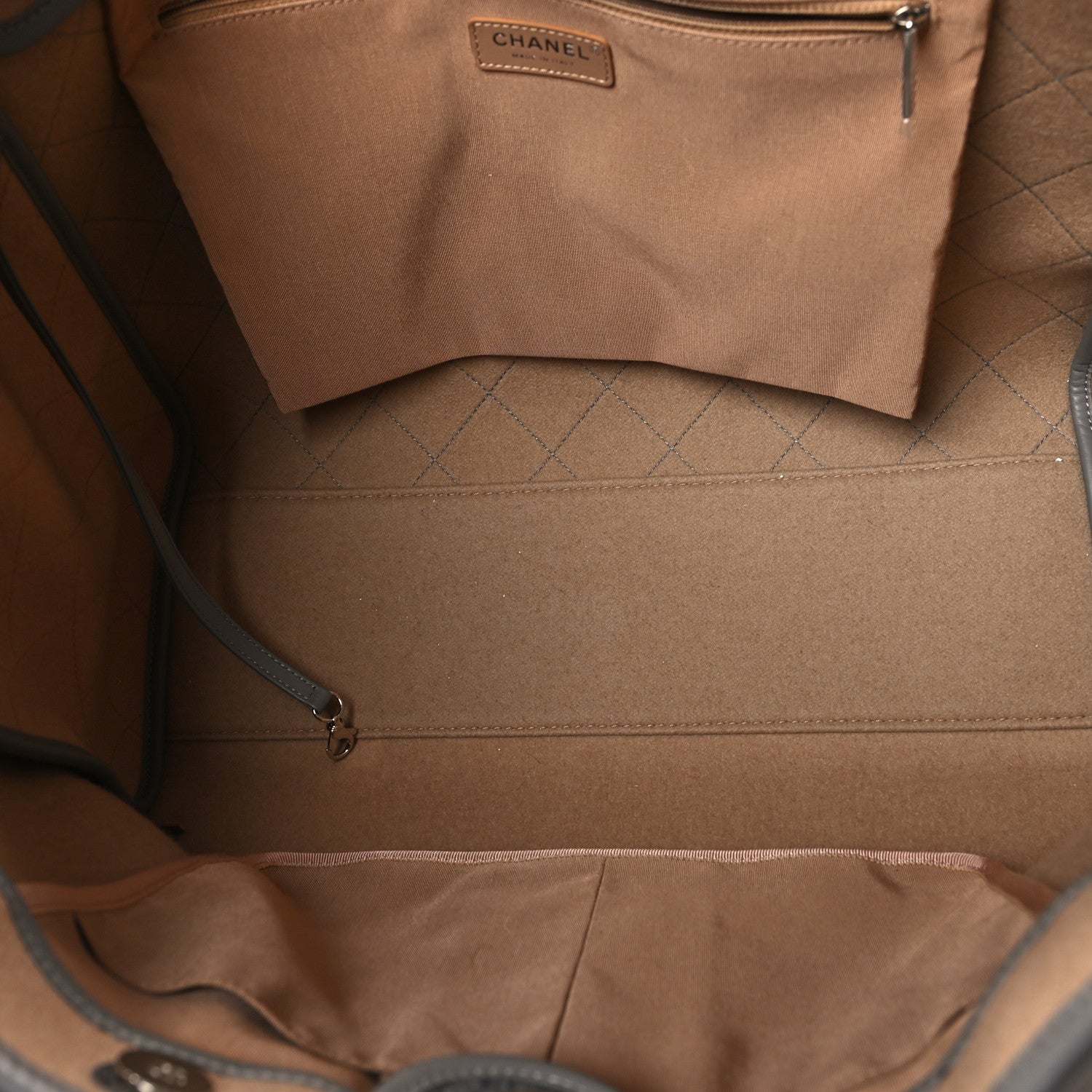 Chanel Wool Felt Large Deauville Tote Grey Beige 5 of 10