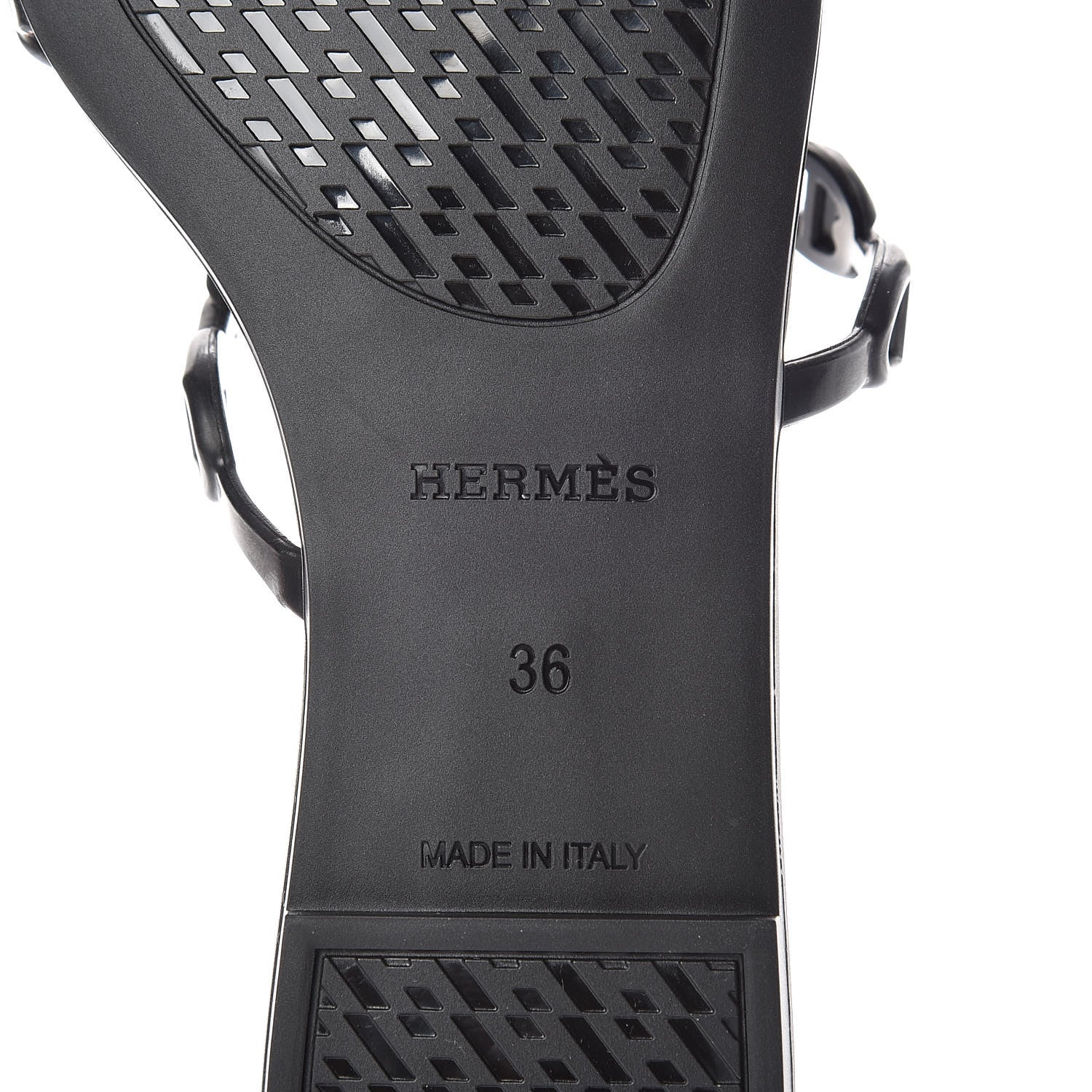 Hermes Rubber Chaine d'Ancre Rivage Sandals 36 Black 6 of 8
