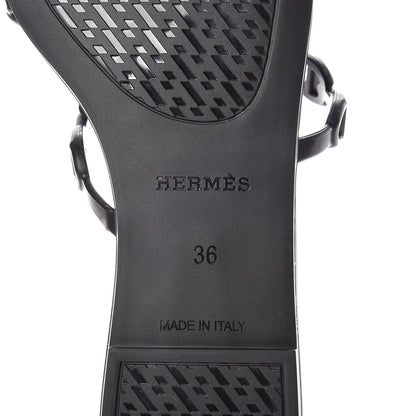 Hermes Rubber Chaine d'Ancre Rivage Sandals 36 Black 6 of 8