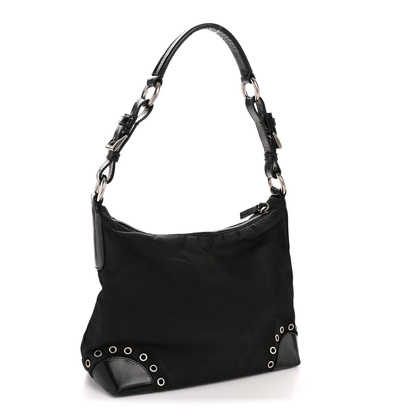 Nylon Vela Grommet Tote Black