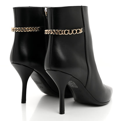 Gucci Calfskin Signoria Ankle Boots 37.5 Black 4 of 9