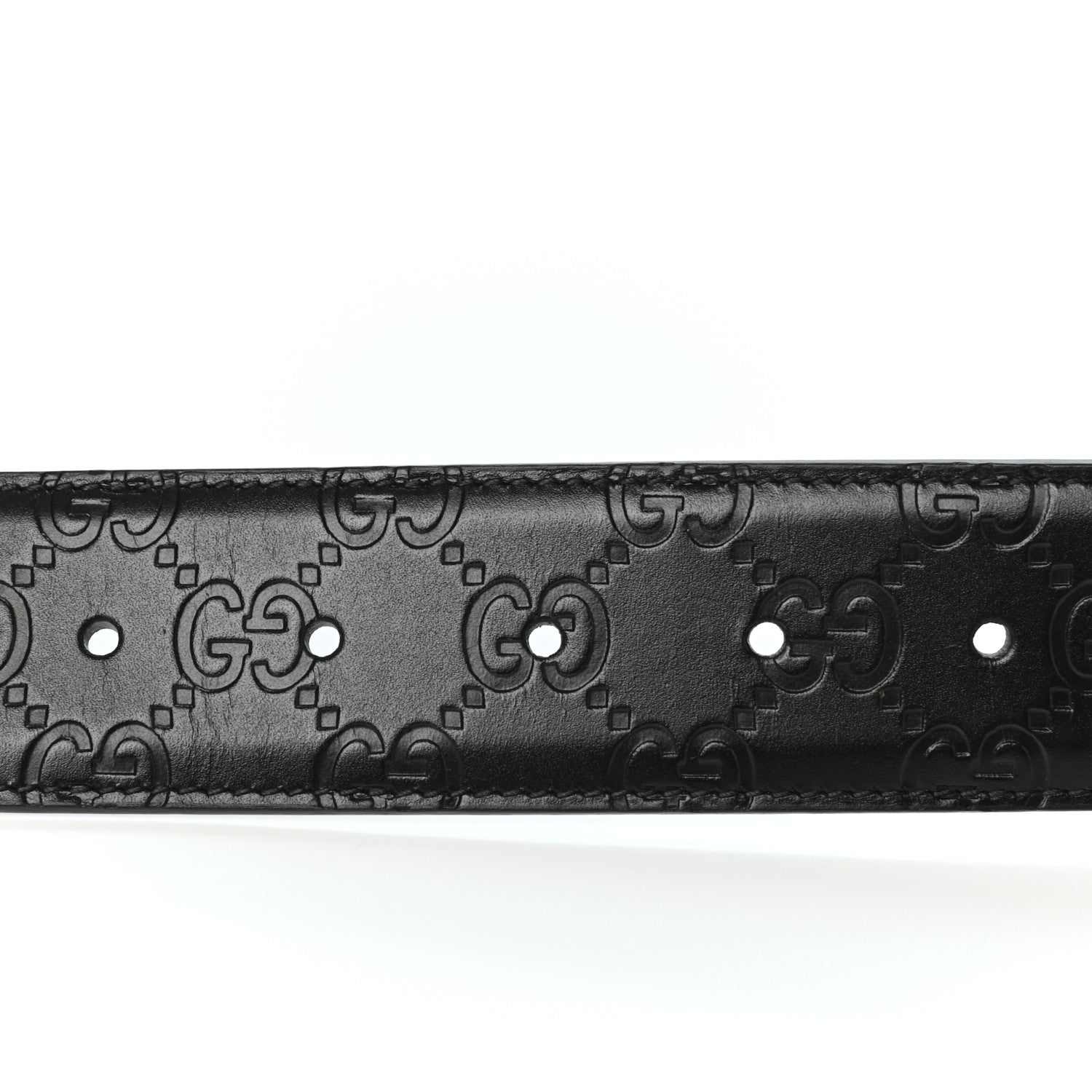 Gucci Guccissima Signature Interlocking G 40mm Belt 80 32 Black 4 of 5