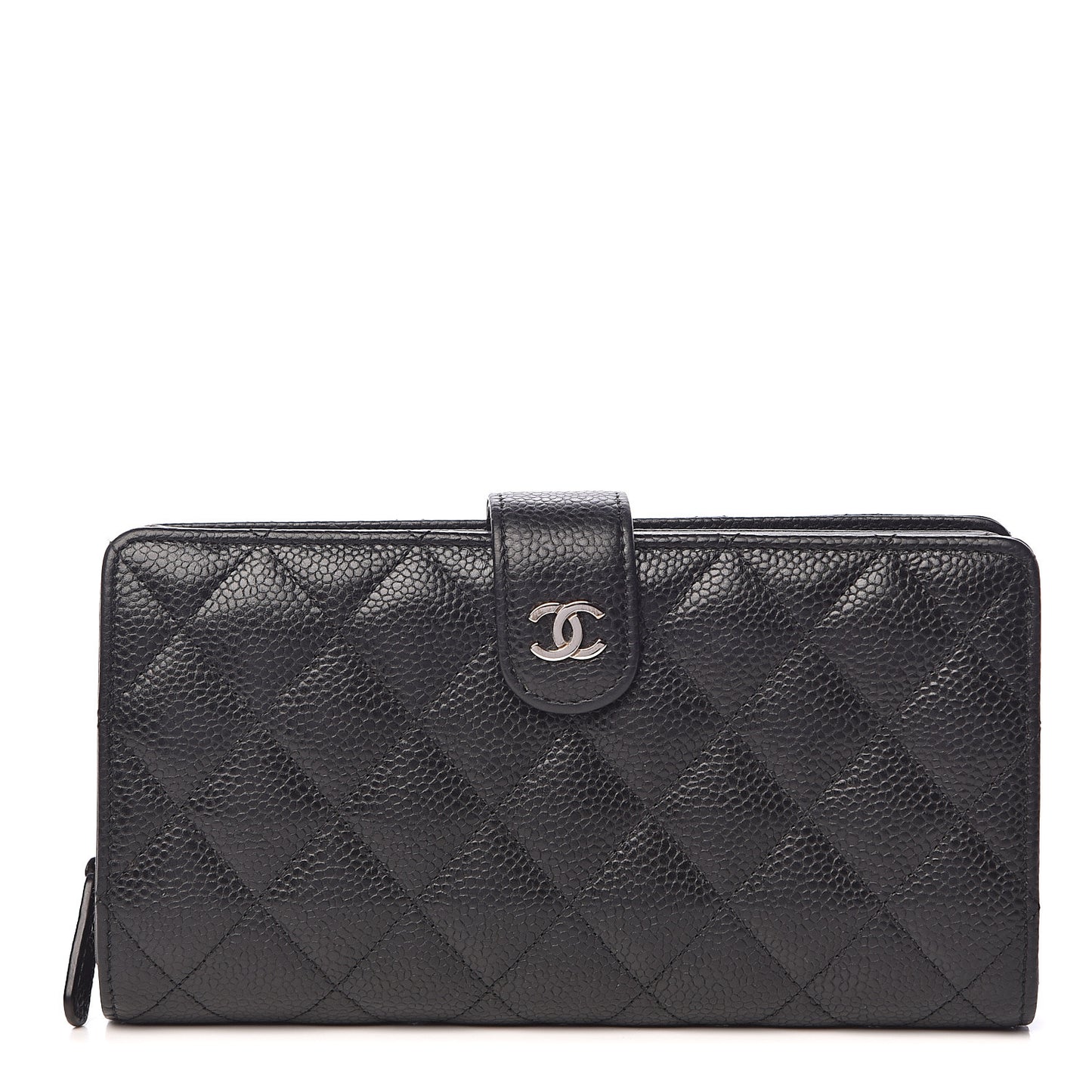 Caviar Quilted CC French Wallet Black