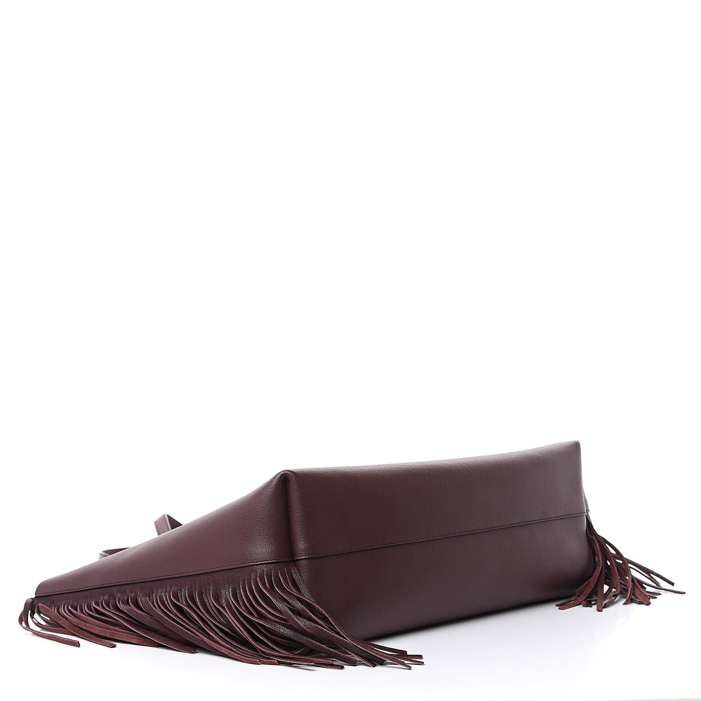 Calfskin Large Fringe Shopping Tote Amaranto
