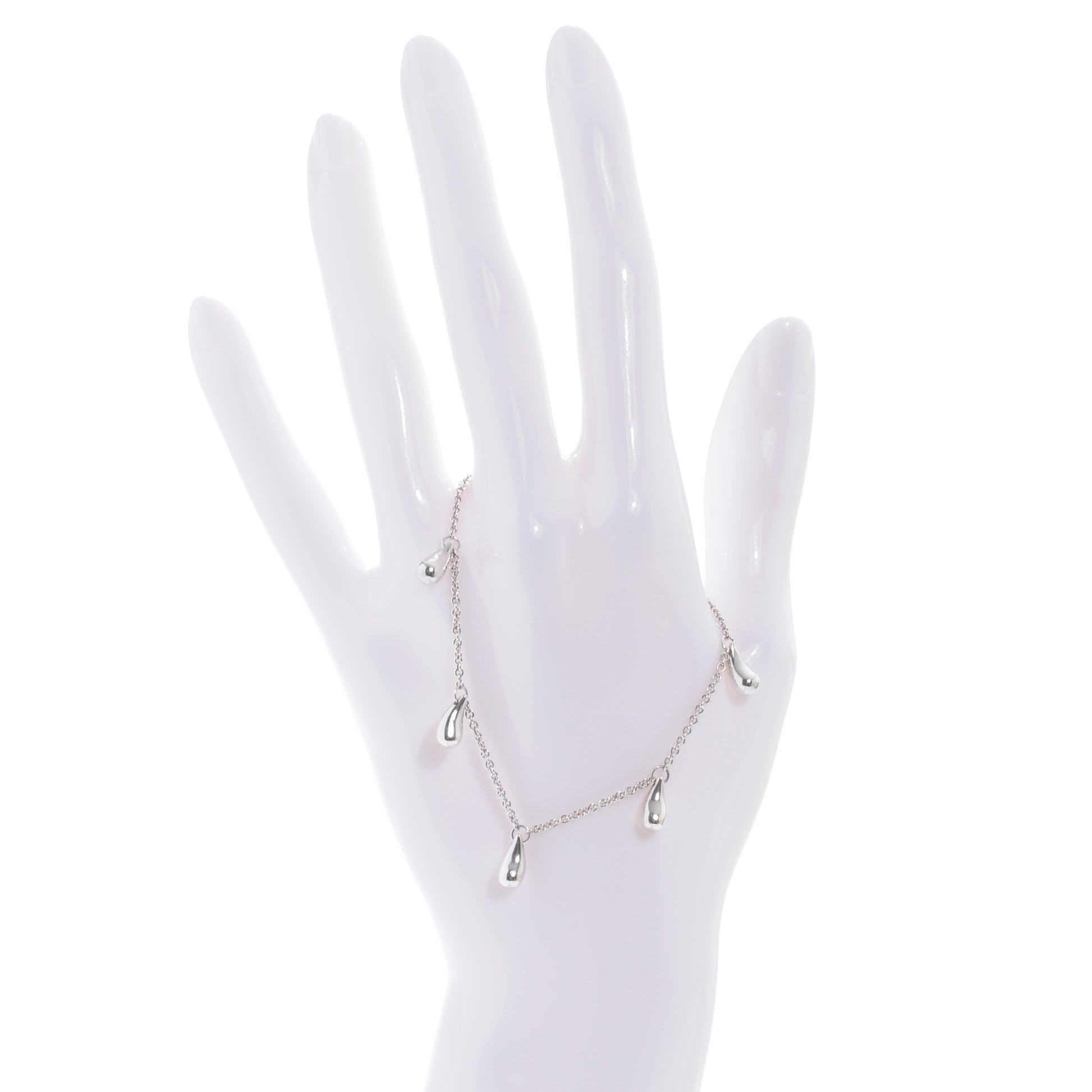 Tiffany Sterling Silver Elsa Peretti Five Station Teardrop Bracelet 2 of 5