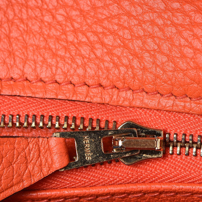 Hermes Taurillon Clemence Kelly Retourne 28 Orange Poppy 12 of 34