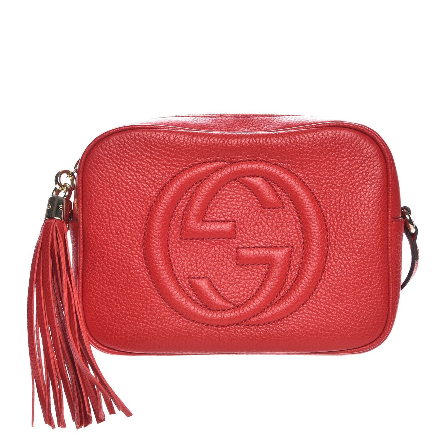 Pebbled Calfskin Small Soho Disco Bag Tabasco Red