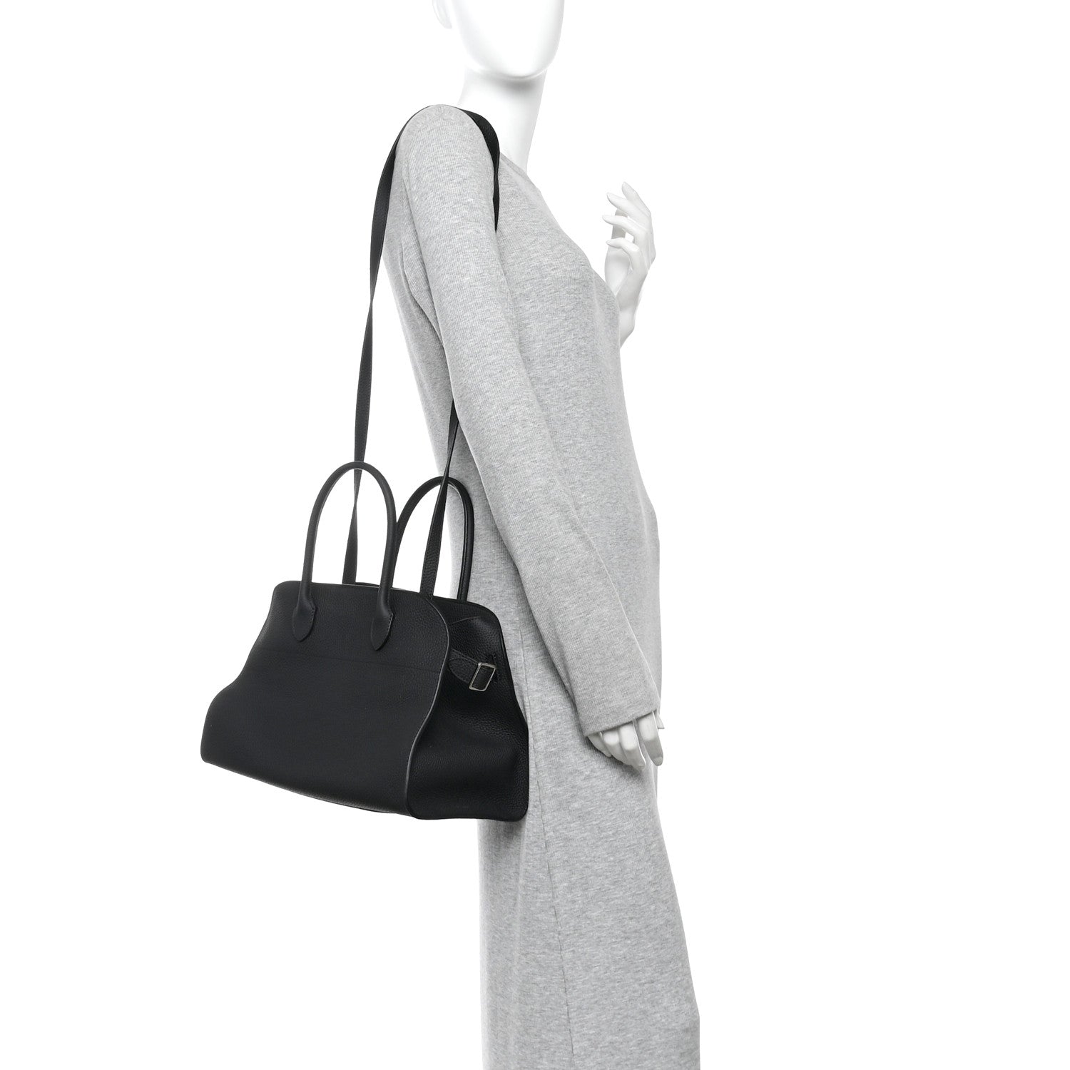 The Row Matte Grained Calfskin Soft Margaux 12 Black 2 of 9