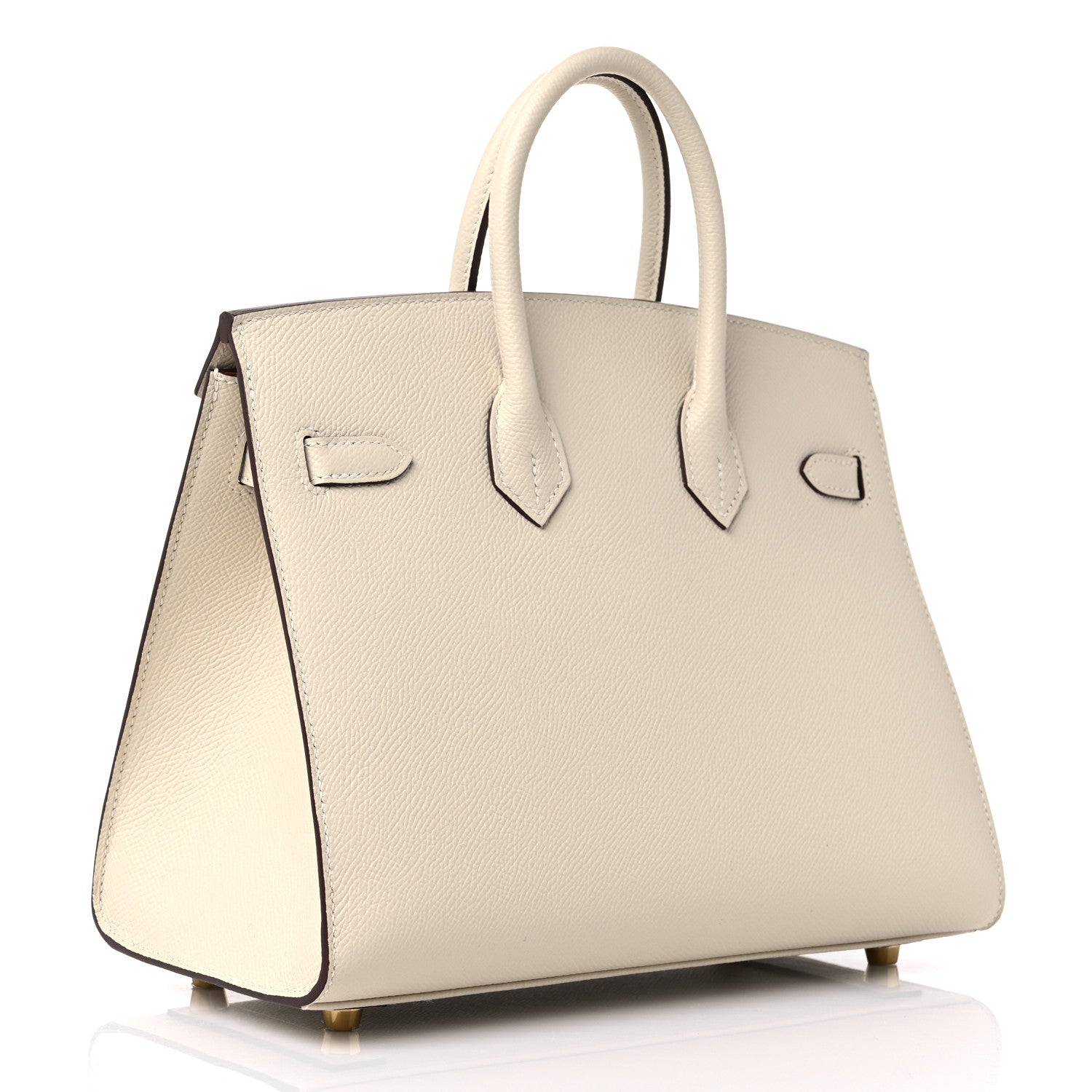 Hermes Epsom Horseshoe Birkin Sellier 25 Nata Jaune Ambre 2 of 8