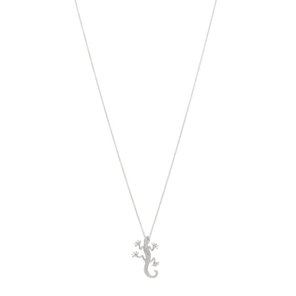 Roberto Coin 18K White Gold Diamond Tiny Treasures Gecko Pendant Necklace 1 of 4